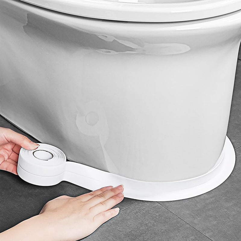 TOUSEA Waterproof Sealing Caulk Tape, Self Adhesive Sealant Strip for Bathroom, Toilet, Kitchen Countertop, Toilet, White - Image 1